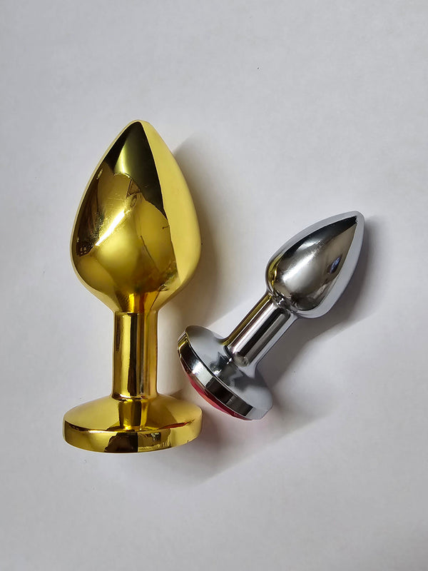 Silver & Gold Stainless Steel anal plug Manual Musculoskeletal Therapy Devices