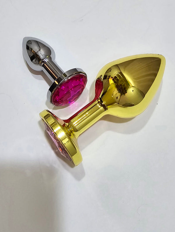 Silver & Gold Stainless Steel anal plug Manual Musculoskeletal Therapy Devices